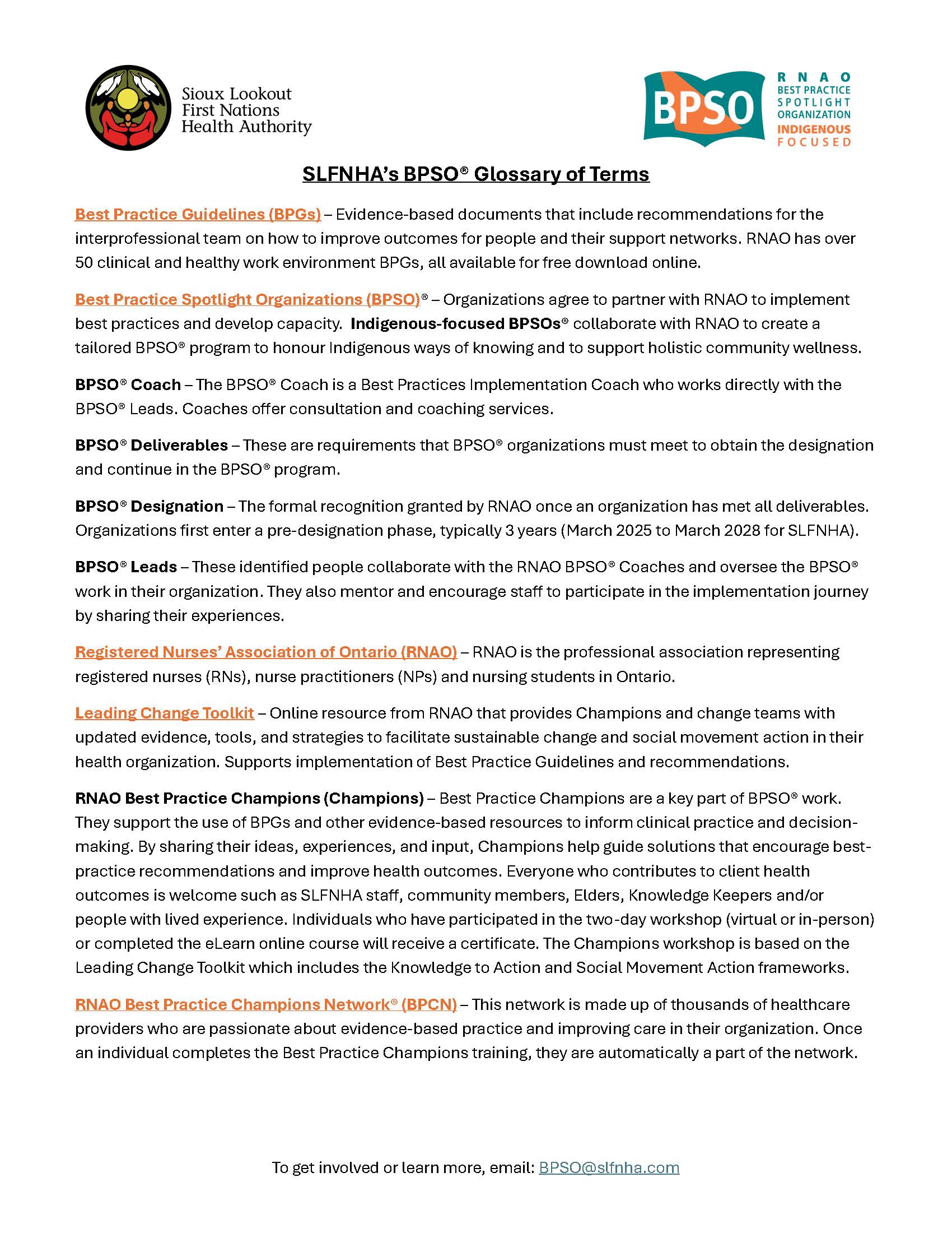 BPSO Glossary of Terms